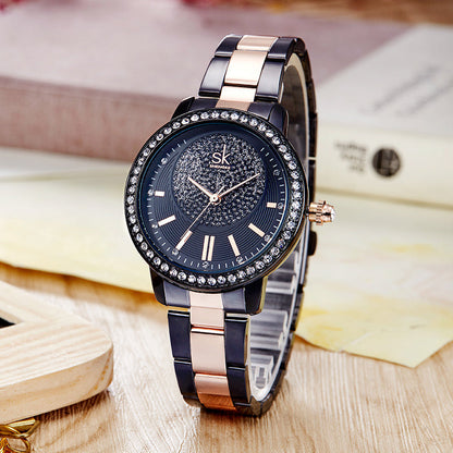 Sk Lady Watch - Two Tone Black & Silver