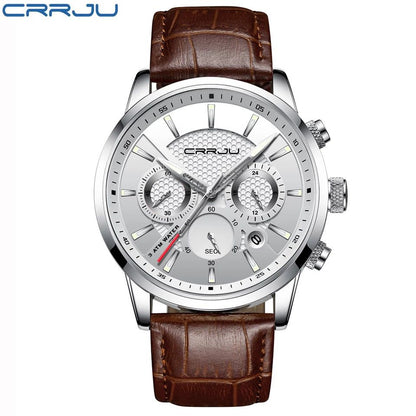 CRRJU SILVER INTERIOR LEATHER WATCH