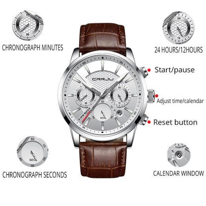 CRRJU SILVER INTERIOR LEATHER WATCH