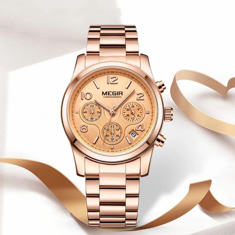 MEGIR LADIES CHRONOGRAPH WATCH.