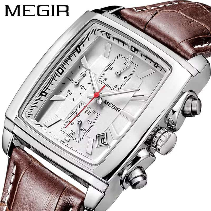 MEGIR LEATHER CHRONOGRAPH WATCH