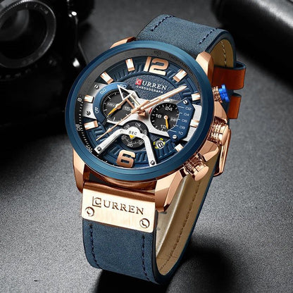 CURREN LEATHER CHRONOGRAPH WATCHES