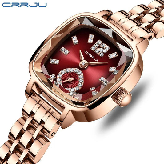 CRRJU LADIES RED SQUARE DIAL WATCH