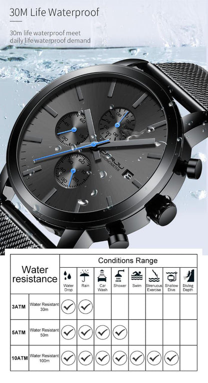 CRRJU BUSINESS MESHSTRAP CHRONOGRAPH WATCH