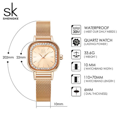 SK Watch and Bracelet Set For Lady