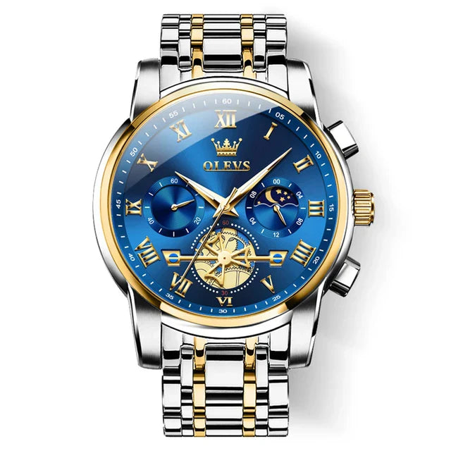 OLEVS Hot Chronograph Mens Watches Top Brand Luxury Sport Watch for Men Fashion Tourbillon Decorate Waterproof Quartz Wristwatch